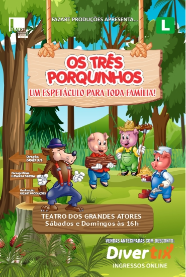 Capa da peça Os Três Porquinhos
