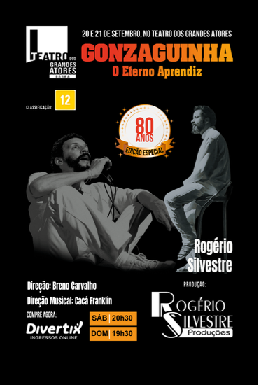 Capa da peça Gonzaguinha, o eterno aprendiz - 80 anos