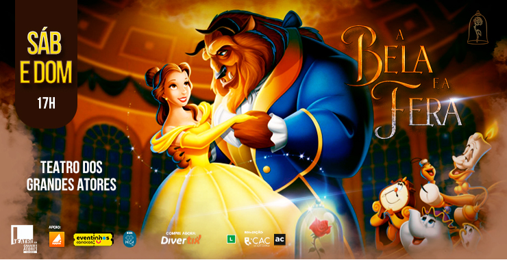 Banner da peça A Bela e a Fera