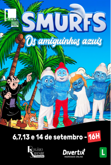 Capa da peça Smurfs - os amiguinhos azuis