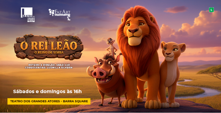 Banner da peça O Rei Leão - O Reino de Simba