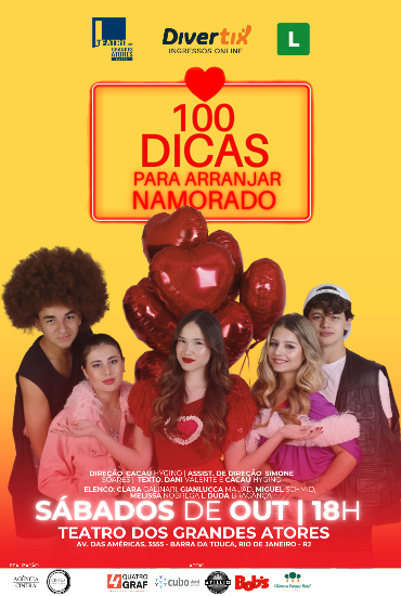 Capa da peça "100 dicas para arrumar um namorado"