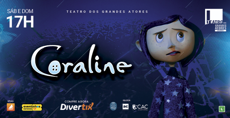 Banner da peça Coraline