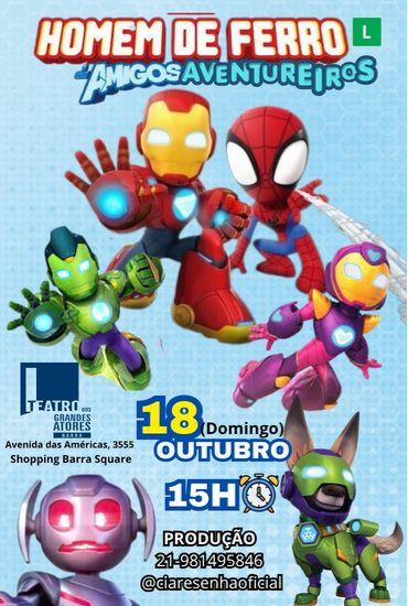 Capa da peça Homem de Ferro e amigos aventureiros