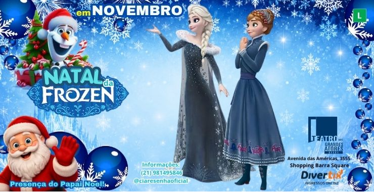 Banner da peça Natal da Frozen