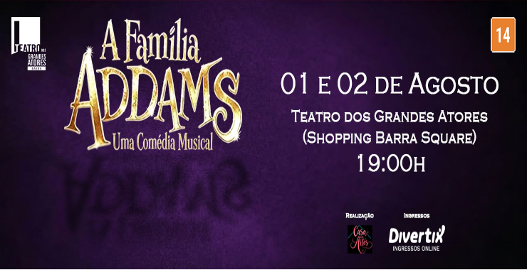 Banner da peça A Família Addams