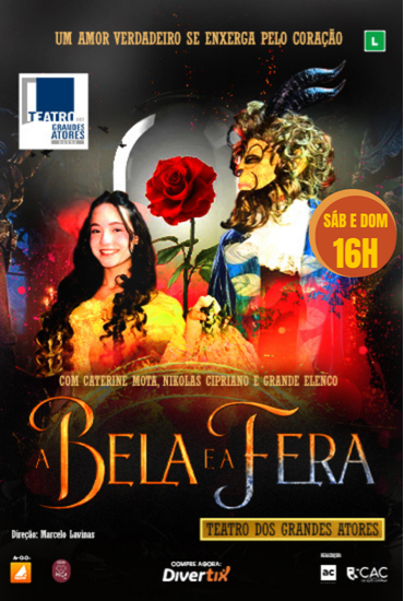 Capa da peça A Bela e a Fera - o musical