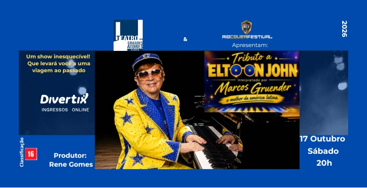 Banner da peça Tributo a Elton John