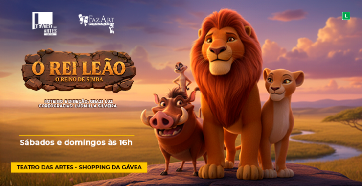Banner da peça O Rei Leão - O Reino de Simba