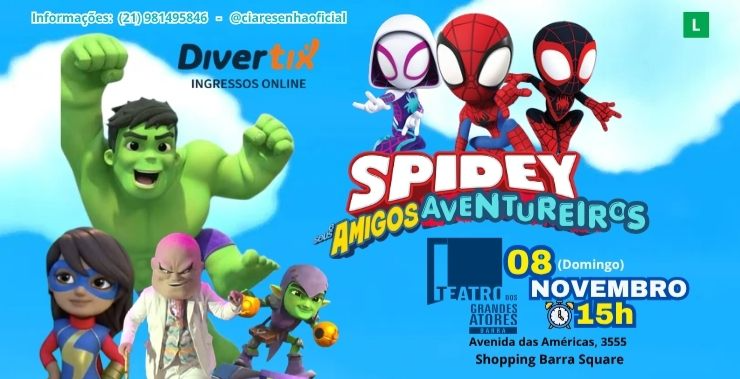 Banner da peça Spidey - Amigos aventureiros