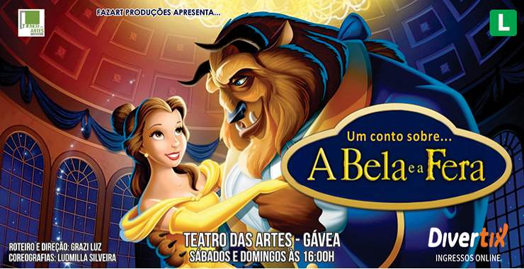 Banner da peça A Bela e a Fera