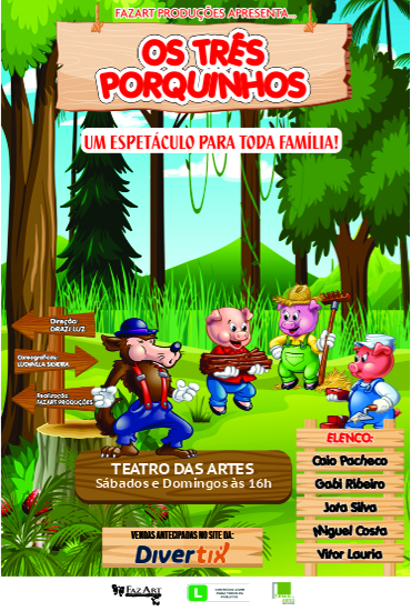 Capa da peça Os Três Porquinhos