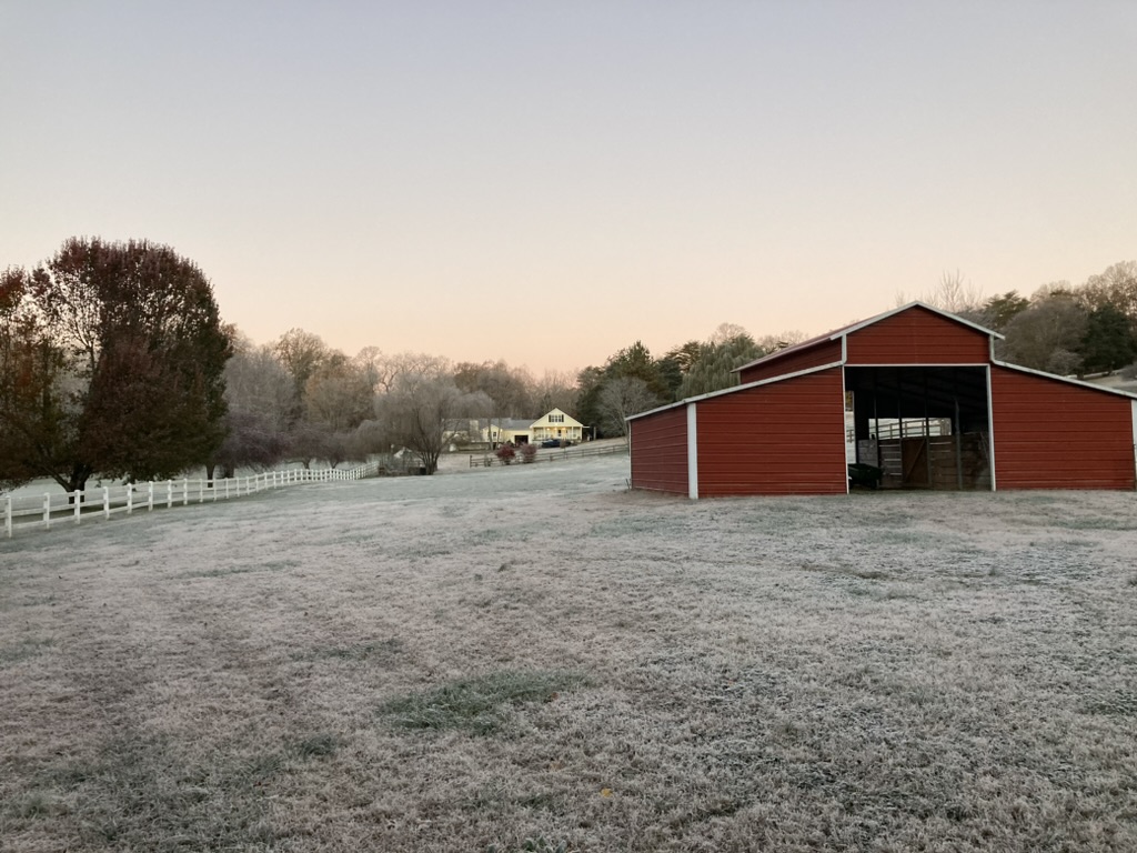 Barn in snow