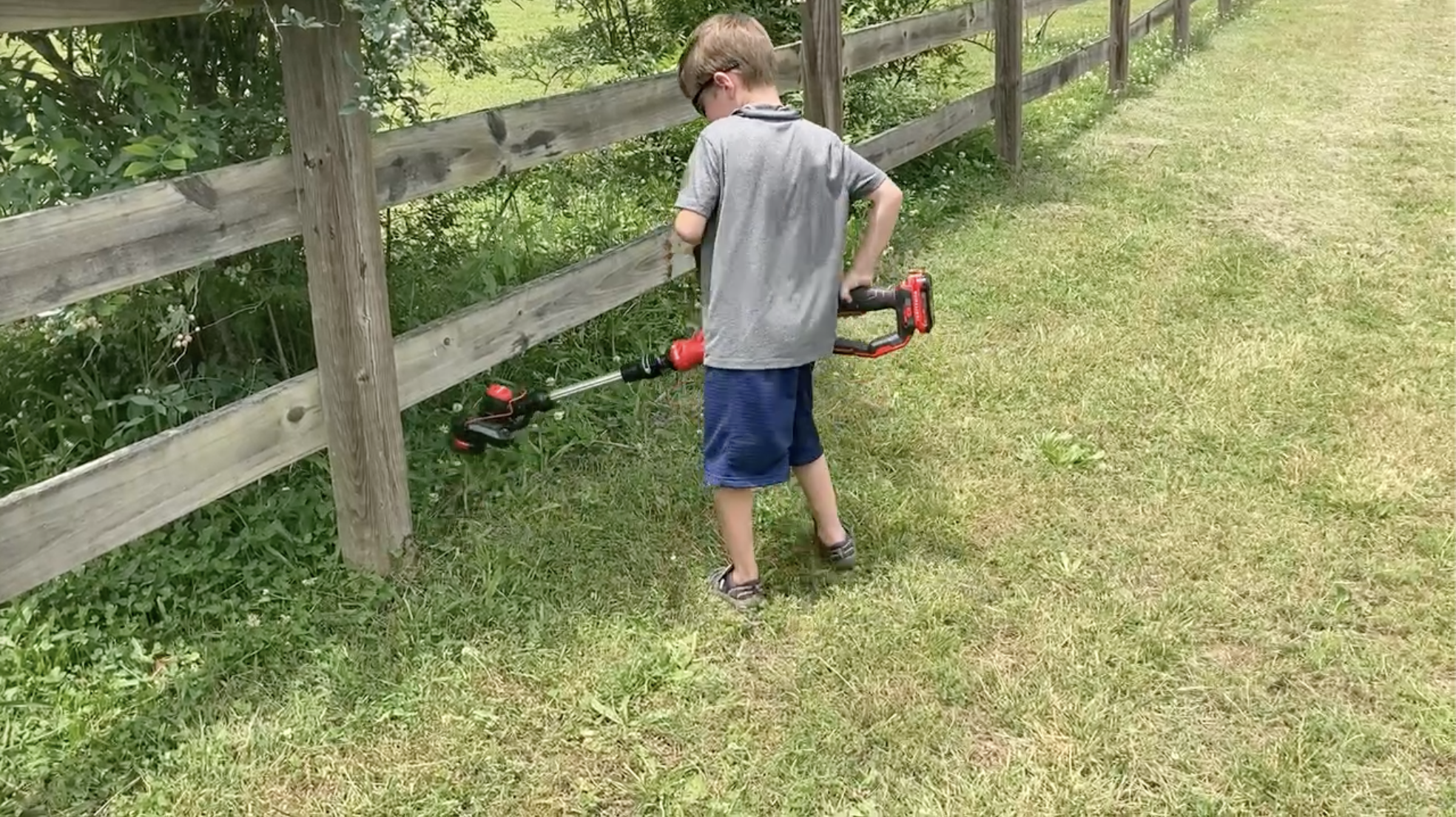Kid working