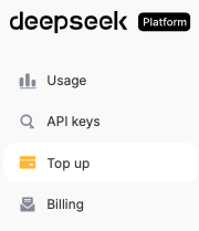 deepseek platform menu