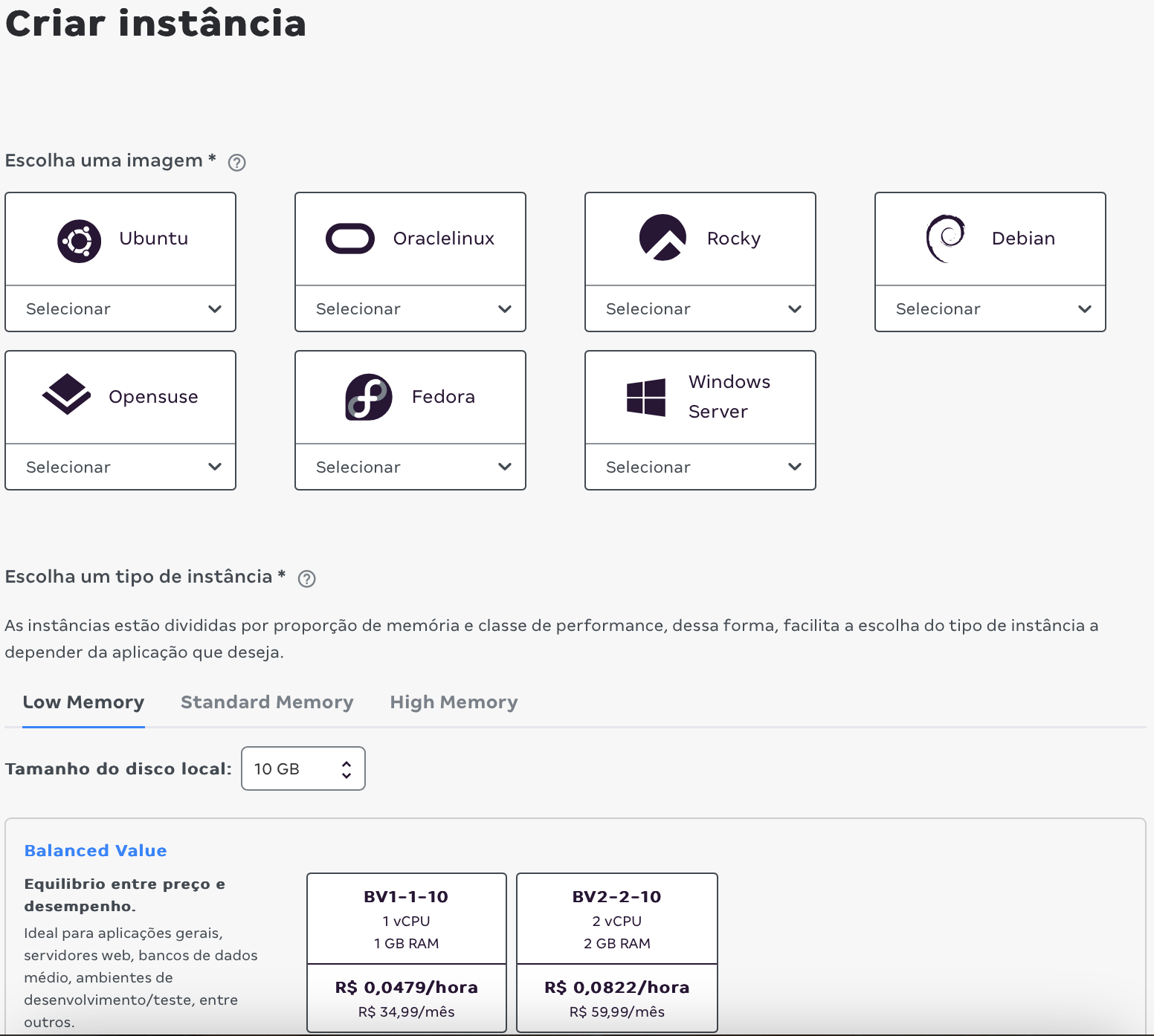 magalu cloud criar instancia