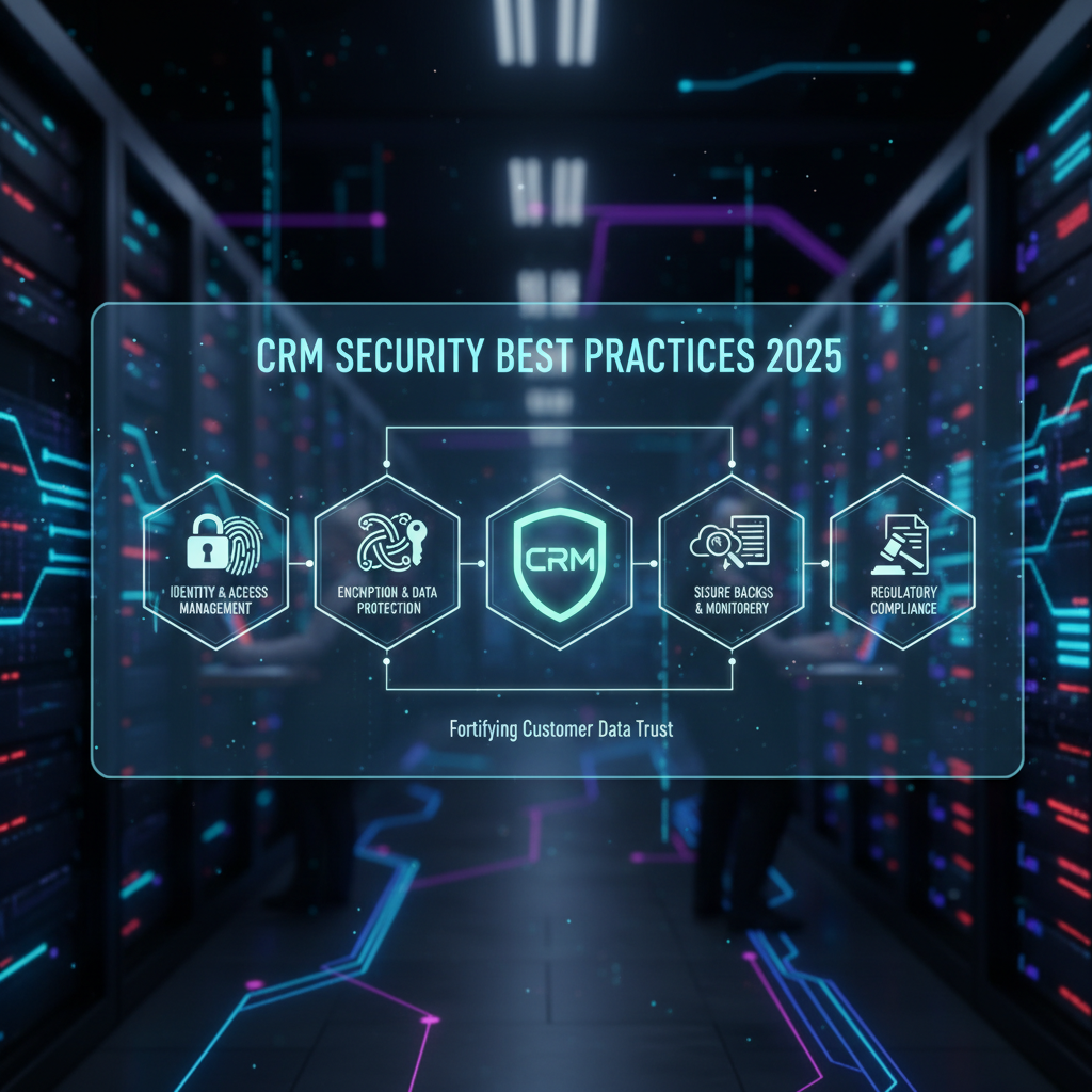 CRM security best practices 2025: identity, encryption, audit logs, backups, compliance
