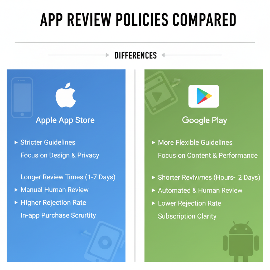 Differences between Apple App Store and Google Play review policies