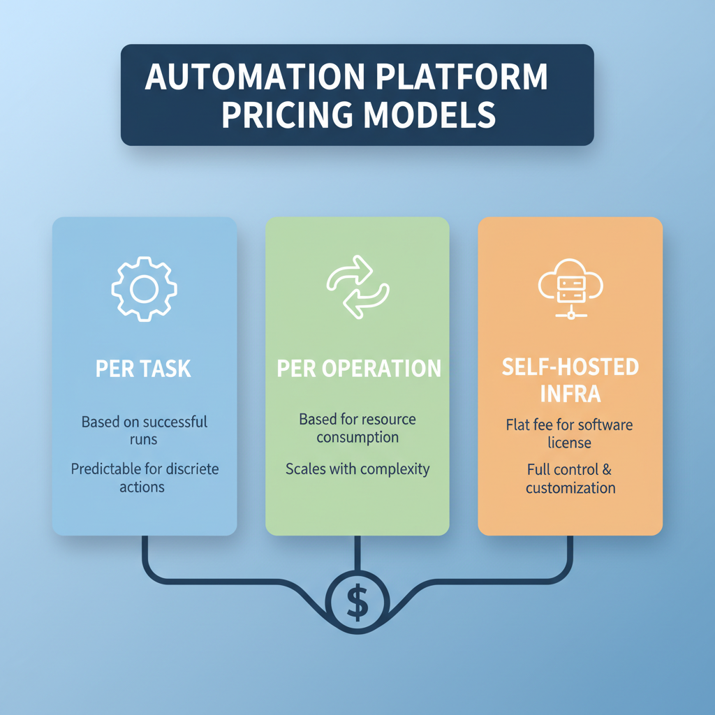 Pricing models for automation platforms: per task, per operation, self-hosted infra