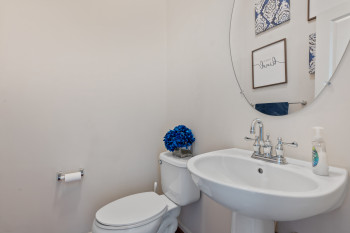 Half bath on level 2 - neatly tucked away