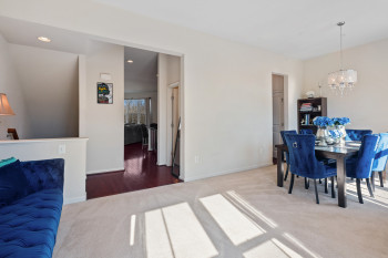 Separate entrances to living room and dining room