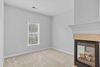 Interior space with light carpet