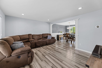 Living room featuring contemporary hardwood floors
