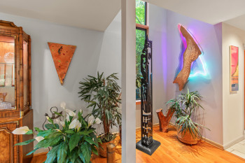 Detailed view of baseboards and wood finished floors