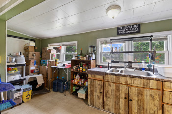 Kitchen with a sink and brown cabinets