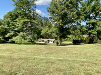 View of the barn from the driveway