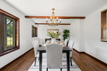Large Dining Room that is open to the kitchen