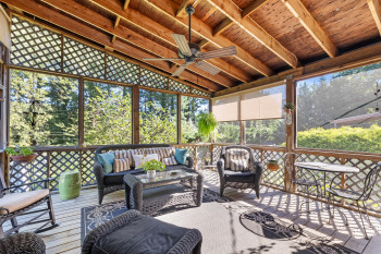 Lovely views from the porch to the backyard