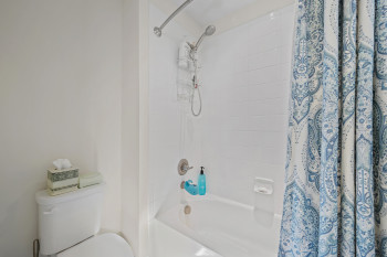 Upper level Bathroom has shower / tub combination