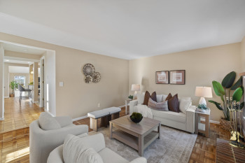 Classic living room with parquet floors