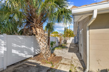 View of fenced backyard
