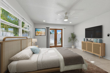 Primary Bedroom virtually staged with furnishings.