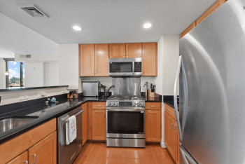 Kitchen with granite countertops