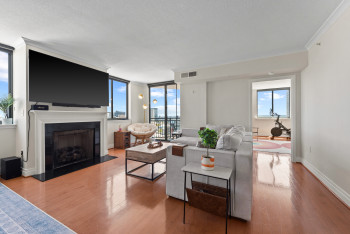 Sunny Living Room with east and south views