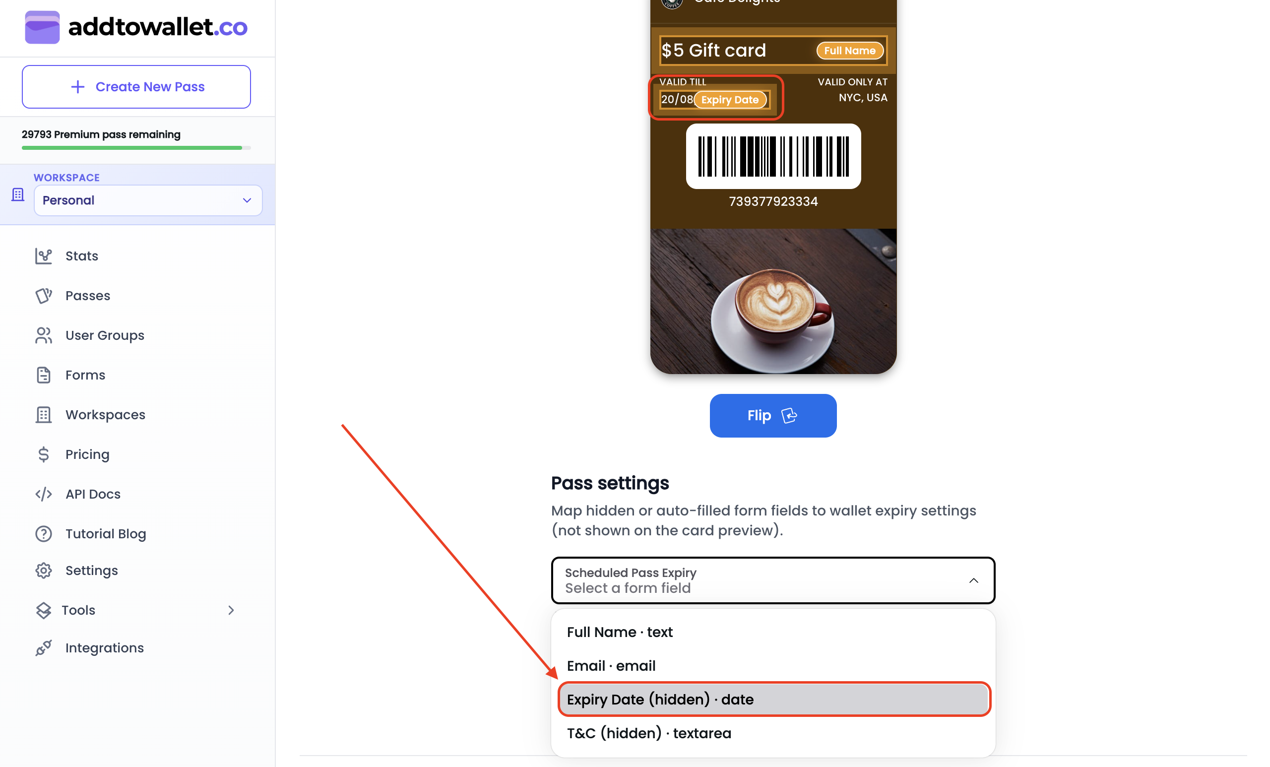 Mapping hidden Expiry Date to pass row and Scheduled Pass Expiry