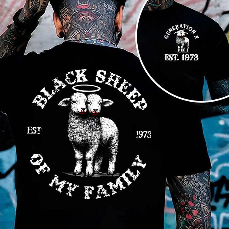 Black Sheep of the Family Gen X T-Shirt - Est 1973 Unique Gift - Media 2