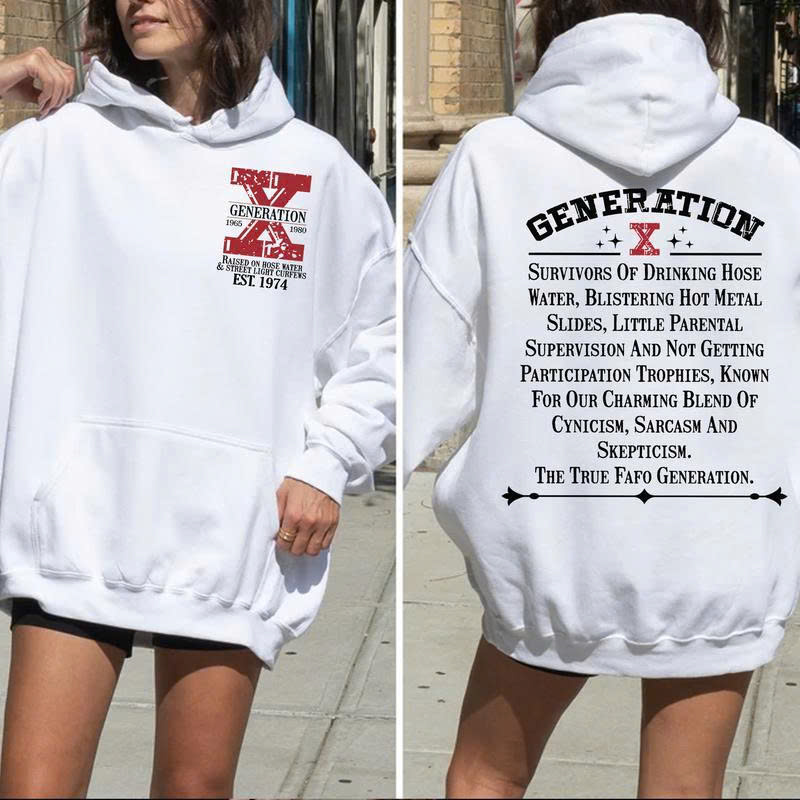 Gen X Hoodie - Survivors of Drinking Hose Water & Hot Metal Slides | FAFO Generation Sweatshirt - Media 3