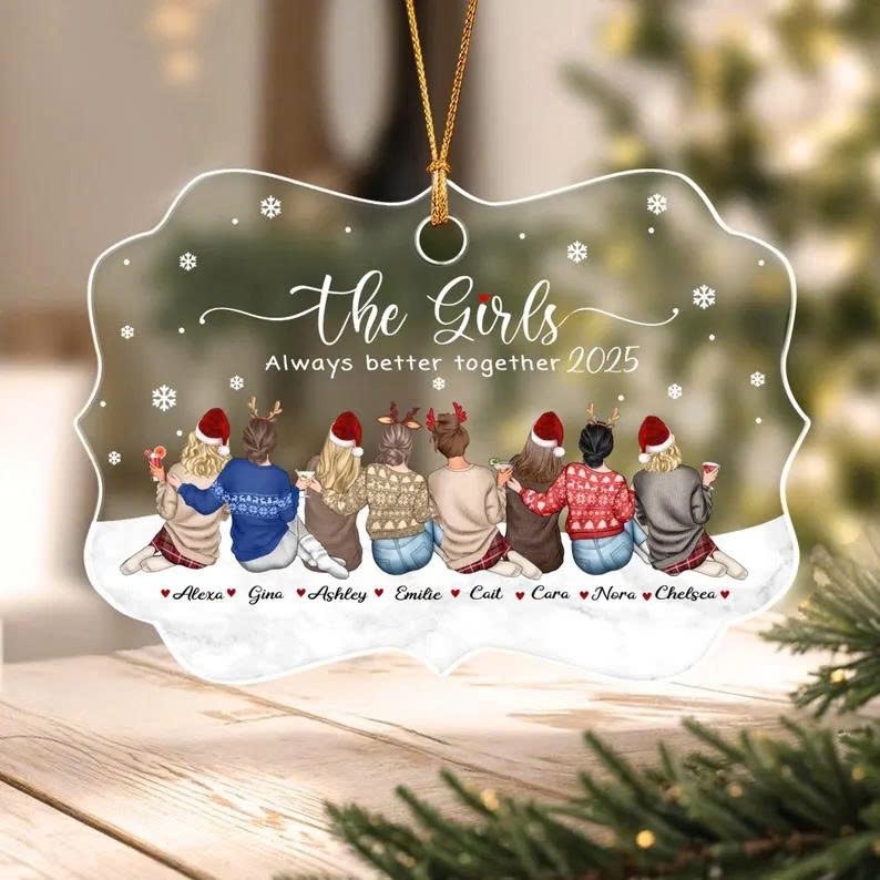 Custom Best Friends Christmas Ornament 2025 – Soul Sisters Ornament, Cute Friendship Gift - Media 2