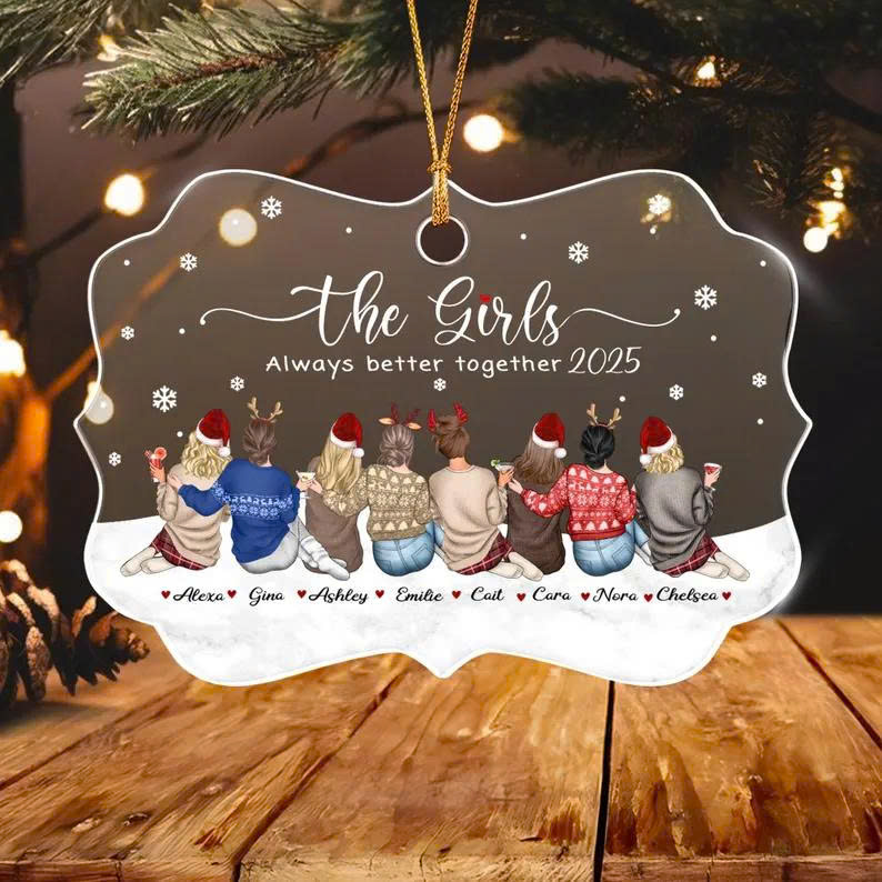 Custom Best Friends Christmas Ornament 2025 – Soul Sisters Ornament, Cute Friendship Gift - Media 6