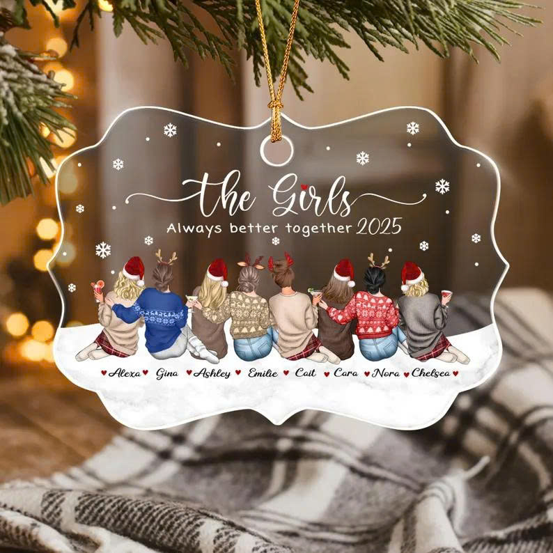 Custom Best Friends Christmas Ornament 2025 – Soul Sisters Ornament, Cute Friendship Gift - Media 3