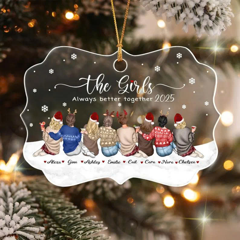 Custom Best Friends Christmas Ornament 2025 – Soul Sisters Ornament, Cute Friendship Gift - Media 5