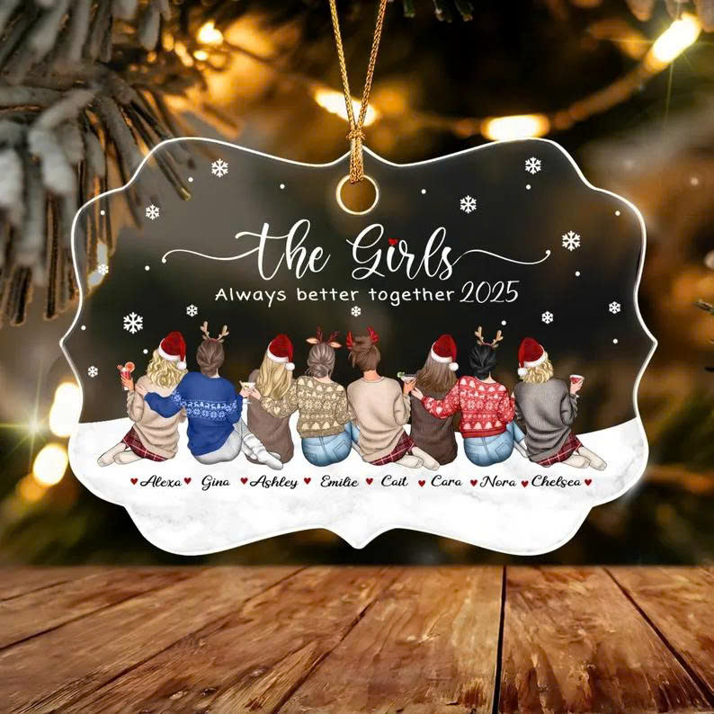 Custom Best Friends Christmas Ornament 2025 – Soul Sisters Ornament, Cute Friendship Gift - Media 4