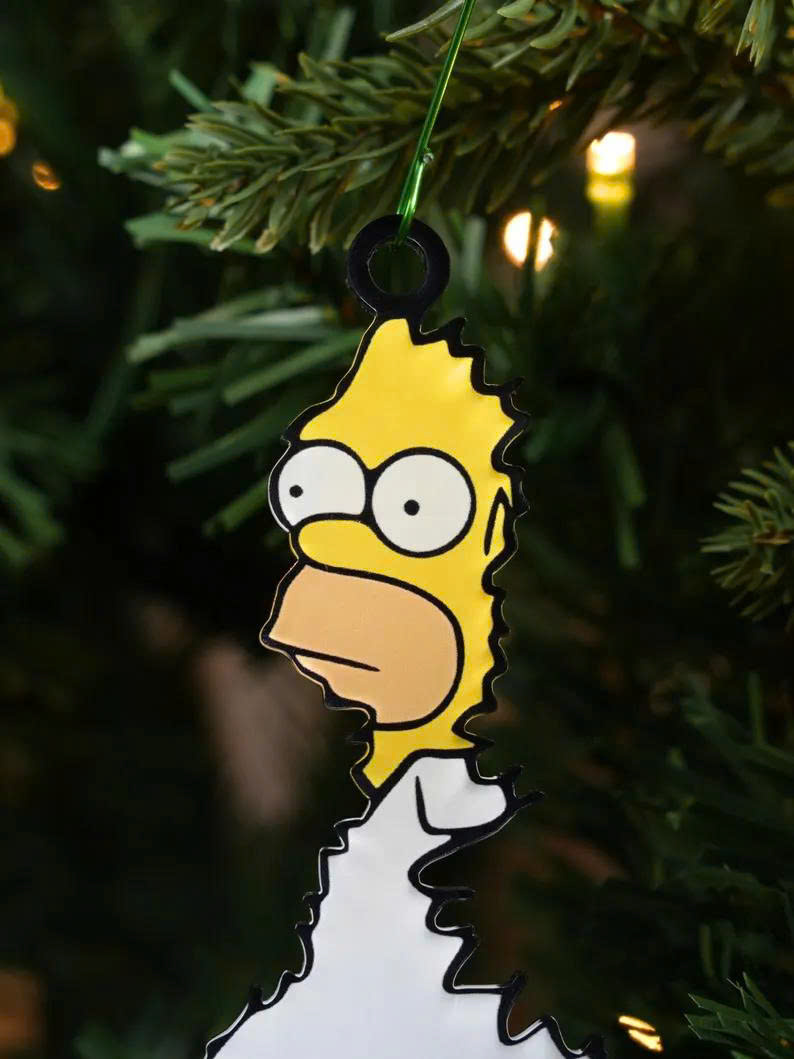 Homer Simpson Christmas Tree Ornament – Funny Bush Meme Bauble, Hilarious Xmas Gift - Media 5