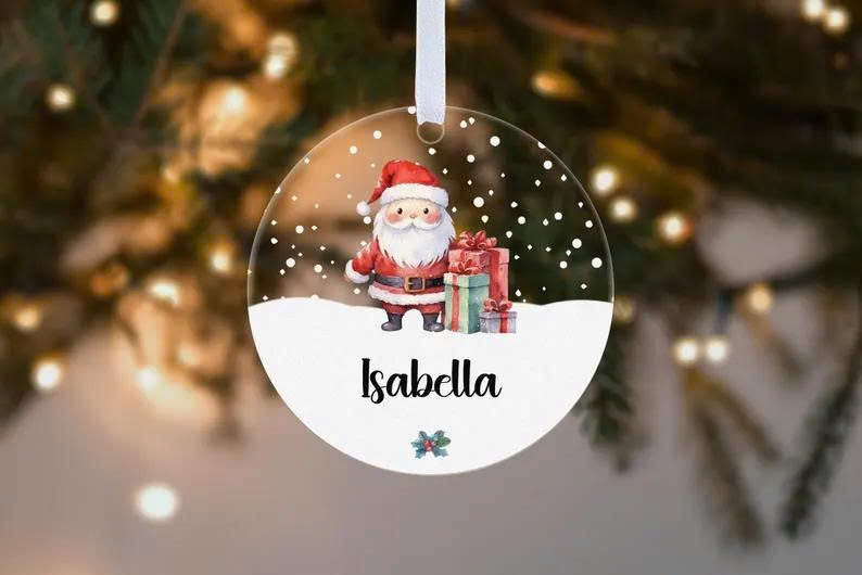 Personalised Children’s Name Christmas Ornament – Custom Acrylic Bauble Keepsake Gift for Kids - Media 2