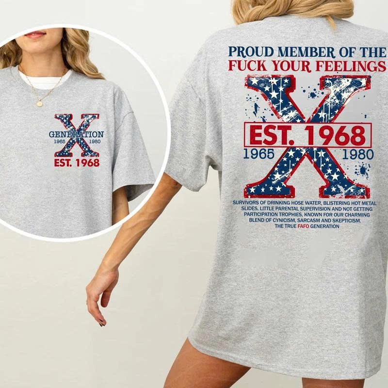 Gen X T-Shirt "Fuck Your Feelings" | US Flag FAFO Generation - Media 2