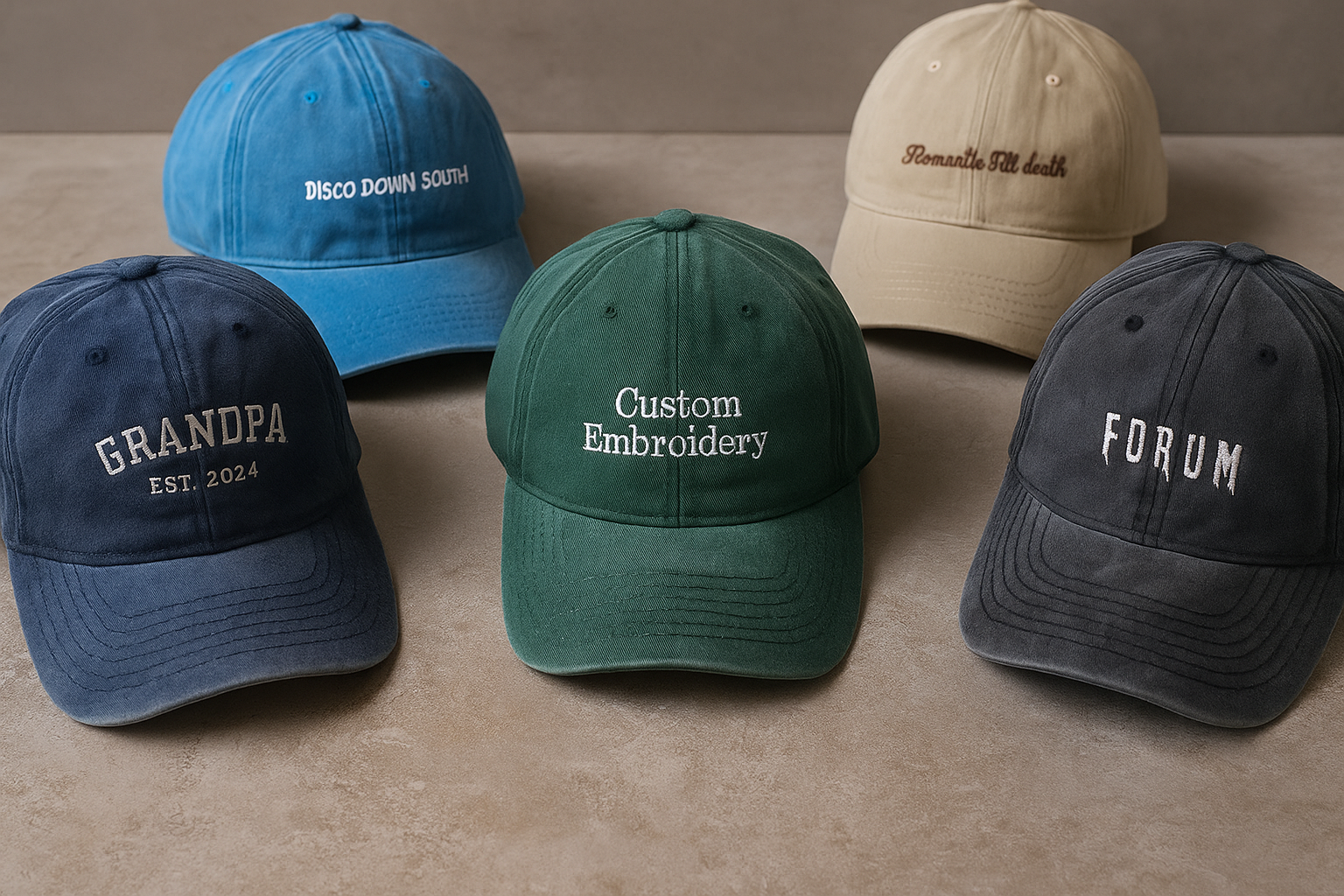 Custom Embroidered Hat , Personalized Dad Cap , Embroidery Logo baseball hat , Your own text monogram , Bachelorette , Small business Merch